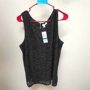 Charter Club Black Lace Sleeveless top